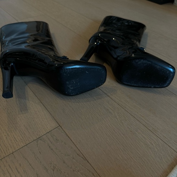 Saint Laurent Lala square-toe boots Black Patent Leather boots - Picture 10 of 10